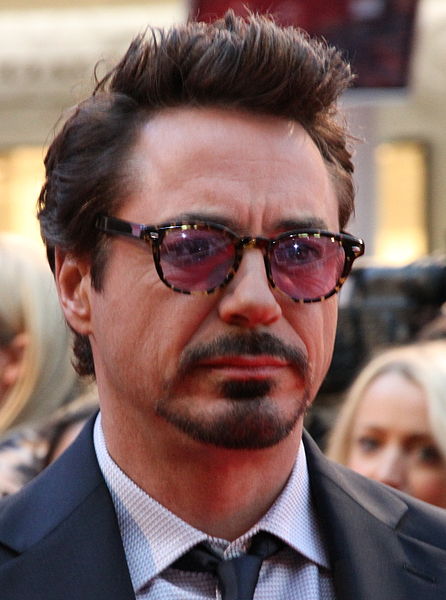 Robert Downey Jr, pictured between smirks.