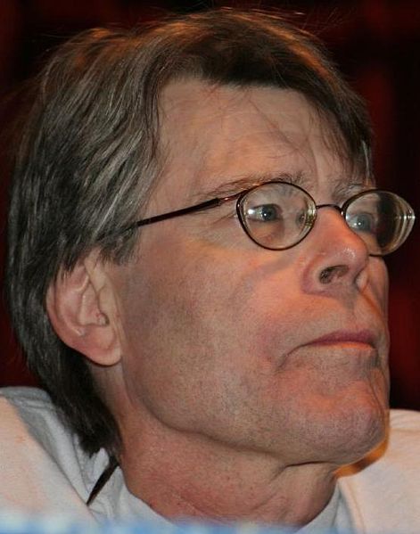 Stephen King, photographed at an angle that allows the viewer to see his nostril hairs.
